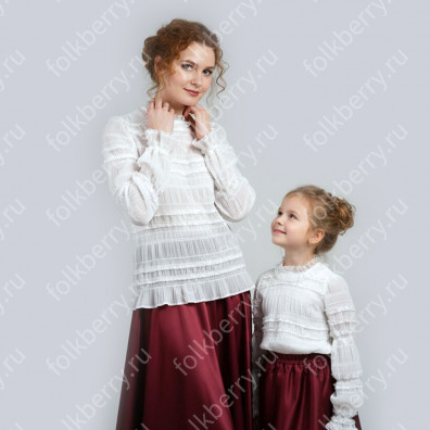 Блуза Ажурная, шифон- фото 1