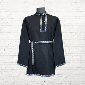 Косоворотка Народная, хлопок, черный