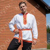 Рубаха Молодецкая, белый габардин