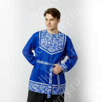 Рубаха Василек-2, хлопок, синий