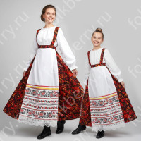 Сарафан с блузой Рябинушка-2, габардин, хлопок