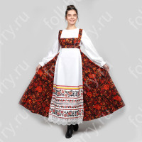 Сарафан с блузой Рябинушка-3, габардин, хлопок